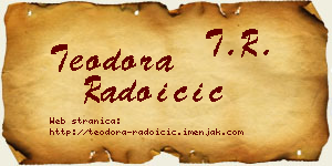 Teodora Radoičić vizit kartica